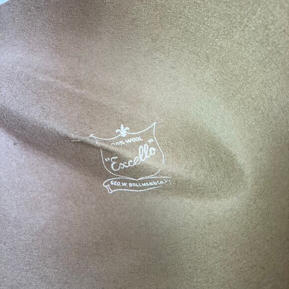 Mr John Womens Vintage Wool Fedora Hat Homburg Hat Feathers Small Brim Tan Cream - Picture 13 of 15